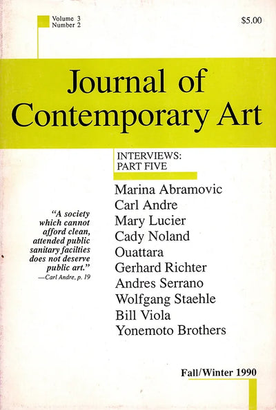 Journal of Contemporary Art : Vol. 3 No.2